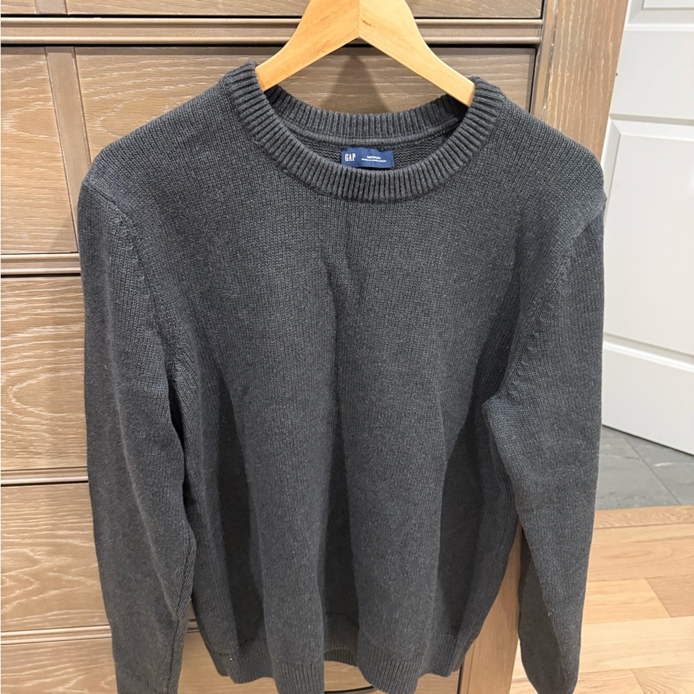 GAP Men's Cotton Crew Sweater Charcoal Medium